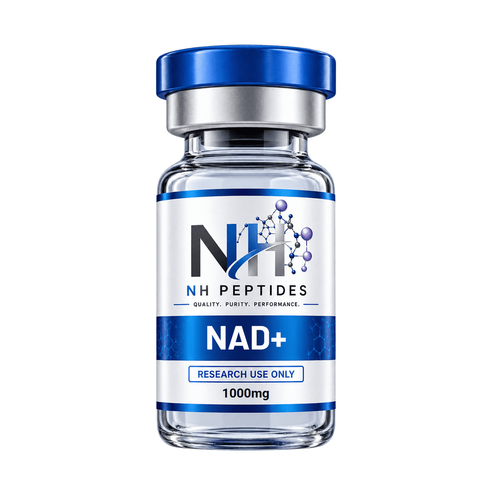 Vial of NH Peptides NAD+ 1000mg lyophilised powder
